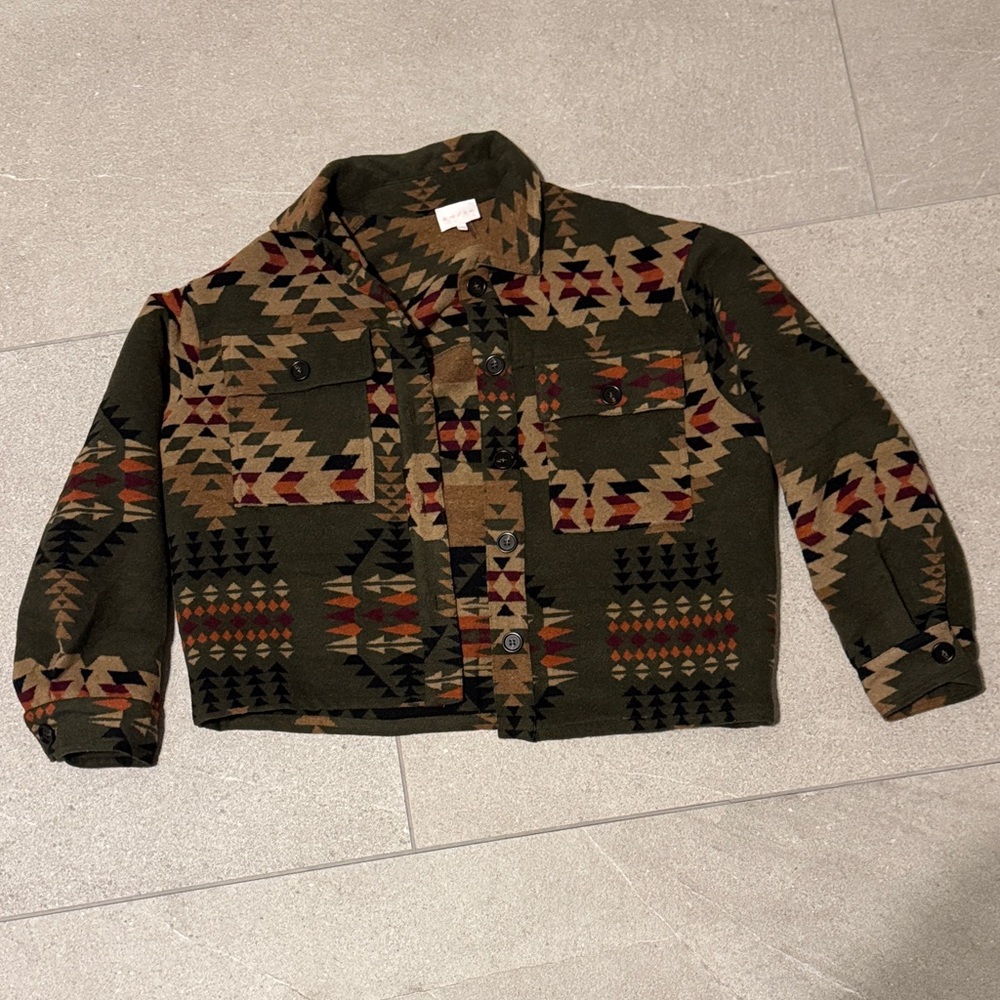 Entro Earthy Toned Geometric Jacket